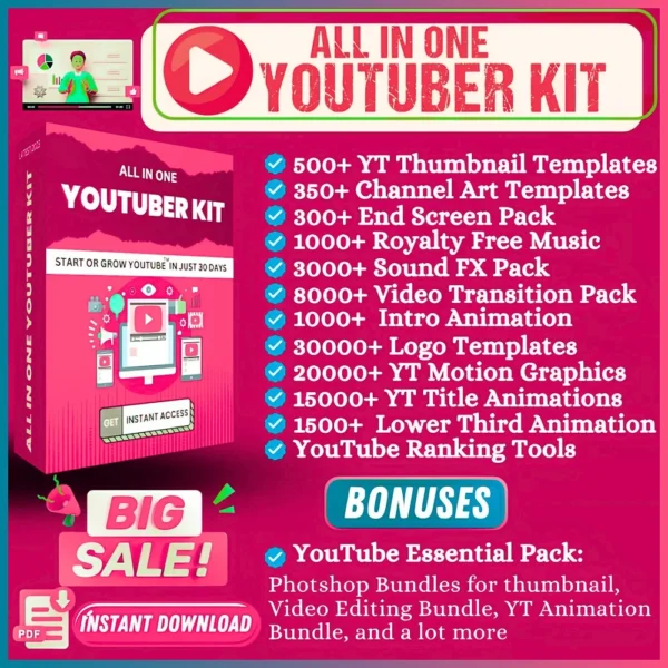 YouTube Content Creator Assets Bundle.