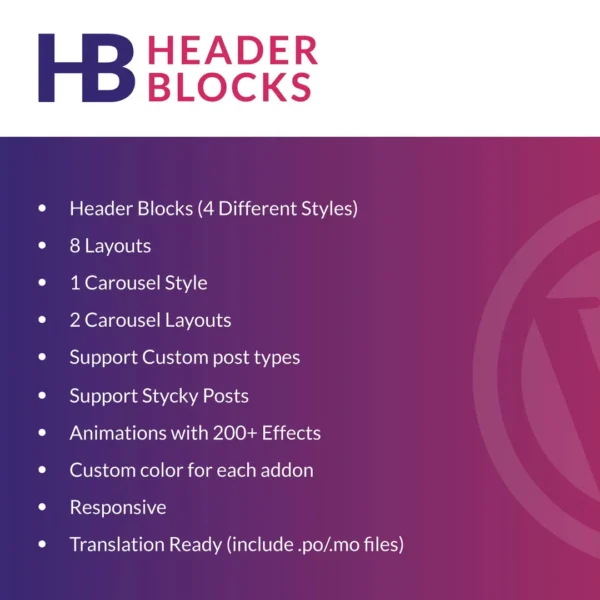 Header Blocks for Elementor – WordPress Plugin